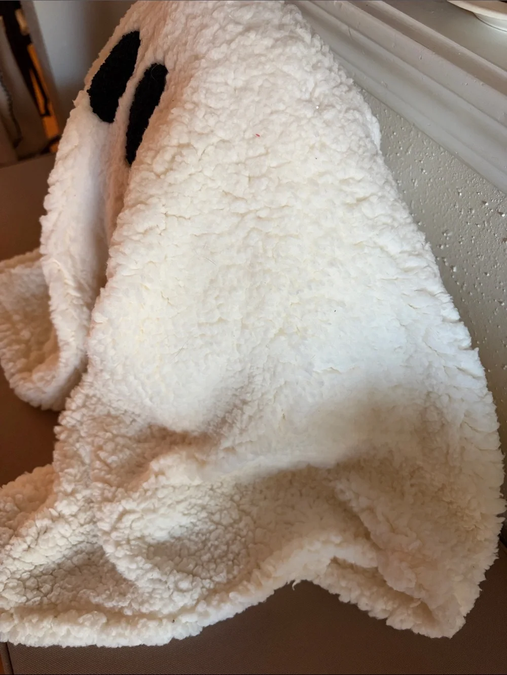 Cozy Cream Sherpa ghost pillow